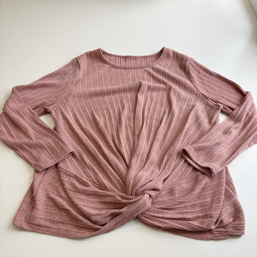 Women's Pink Knotted Ribbed Top​